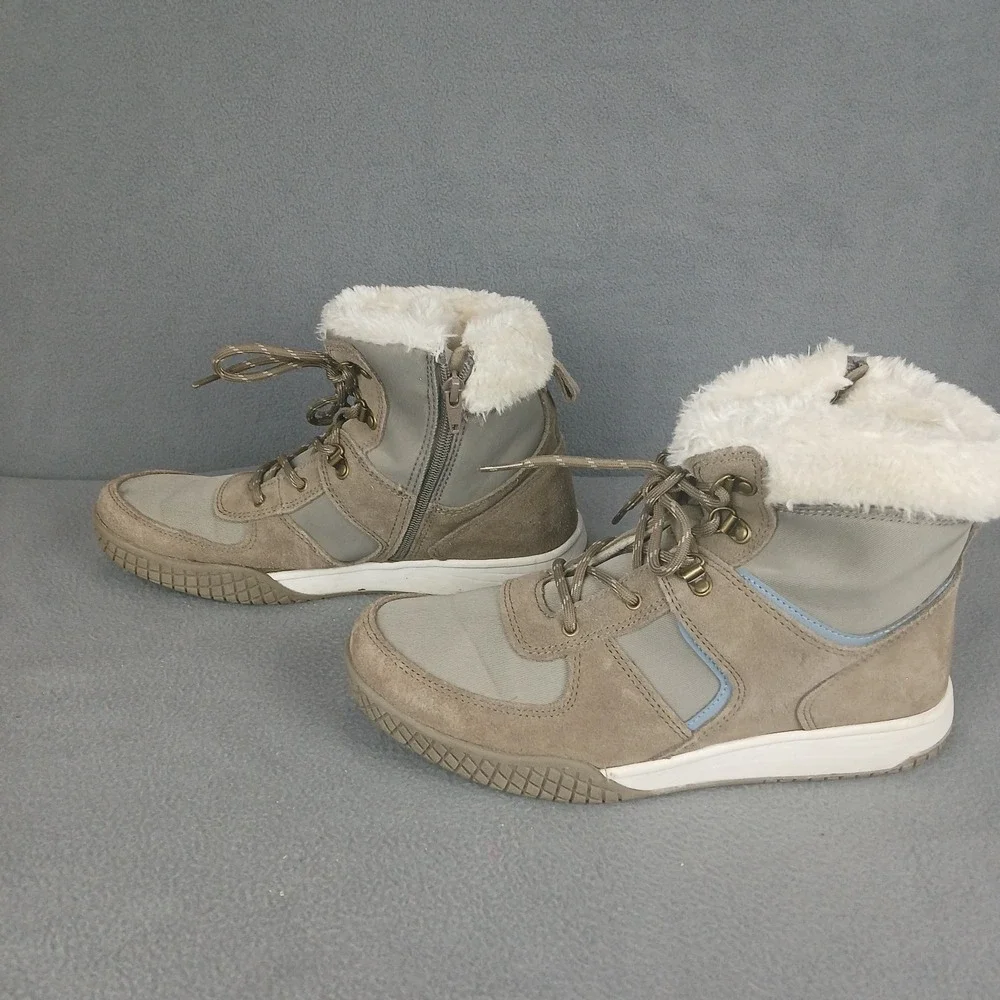 Waterproof Vintage Chloe 1412964 Snow Boot Womens 10M Brown Faux Fur Side Zip